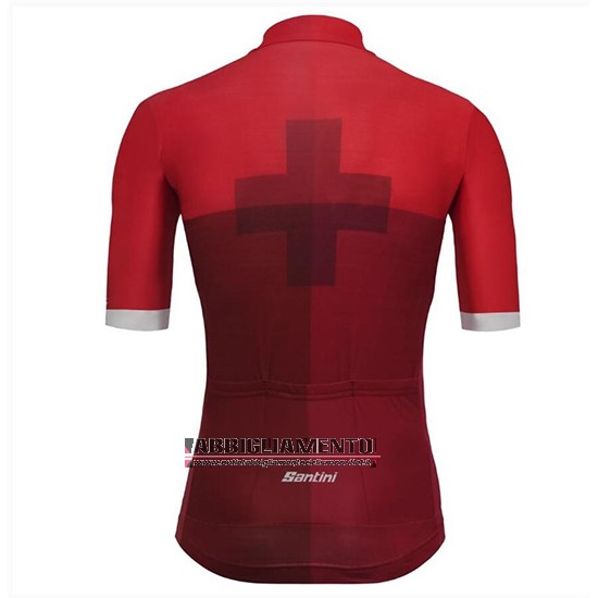 Abbigliamento Tour de Suisse 2018 Manica Corta e Pantaloncino Con Bretelle Cross Rosso - Clicca l'immagine per chiudere